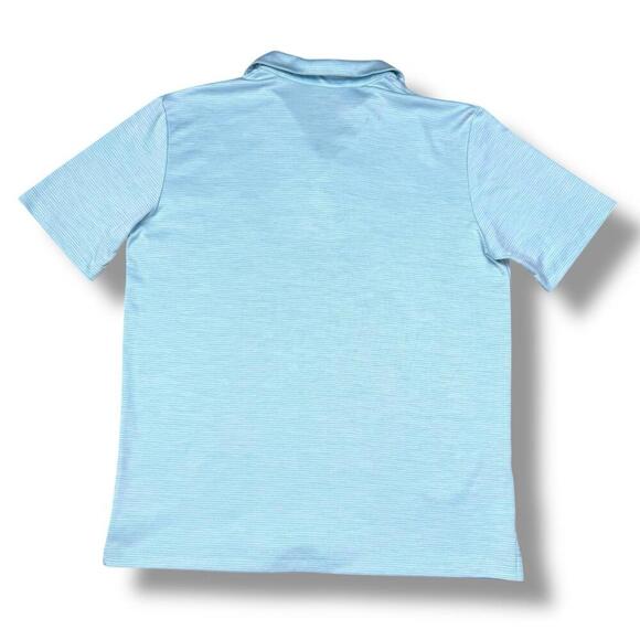 Callaway Polo Shirt Mens Medium Heather Micro Stripes Light Blue Golf Soft Polo - Picture 4 of 9
